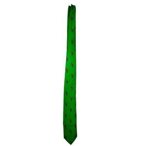 Vintage Wembley Silks Santa Christmas Green Neck Tie